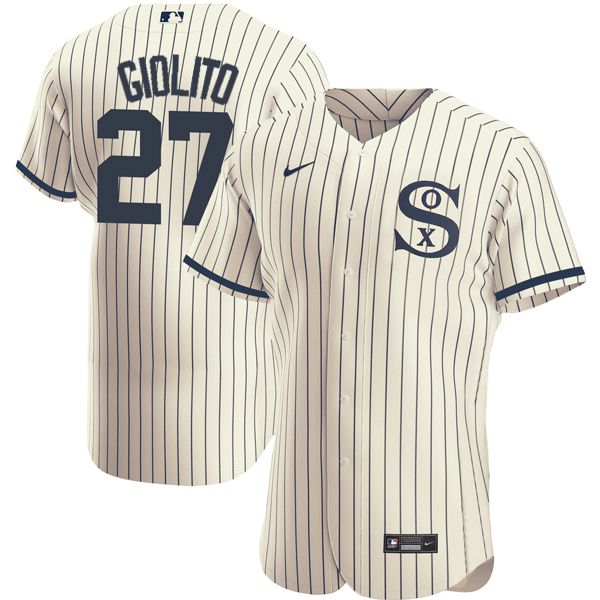 Men Chicago White Sox #27 Giolito Cream stripe Dream version Elite Nike 2021 MLB Jersey->chicago white sox->MLB Jersey